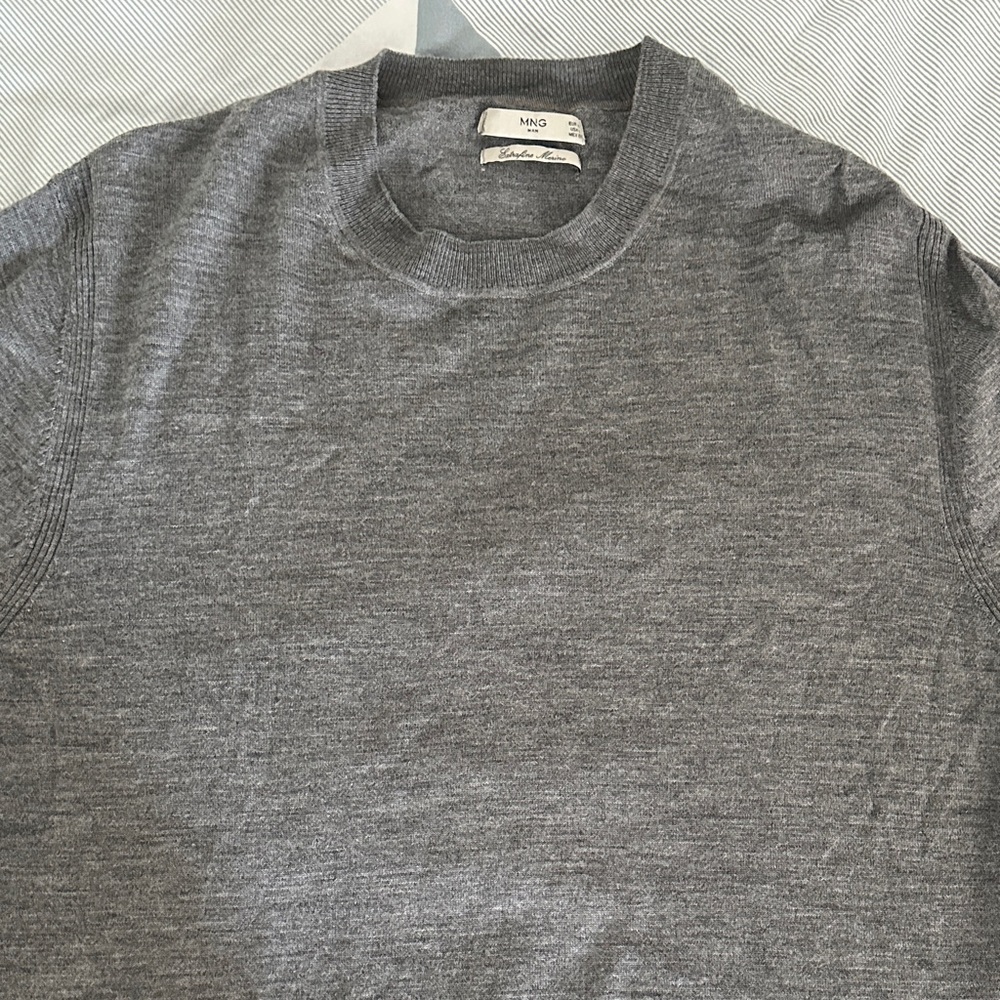 Mango Charcoal Crewneck Sweater for Men